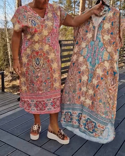 Orla | Ailina – Printed V-neck Dress