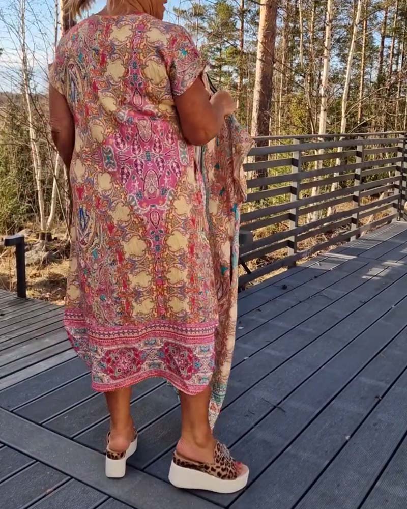 Orla | Ailina – Printed V-neck Dress